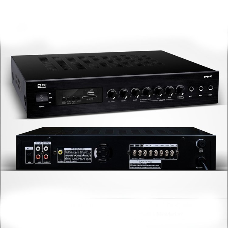 QQCHINAPA OEM/ODM Manufacturer 160W Pa System AC/DC 12V/24V Car Amplifiers Public Address System